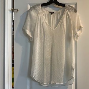 Ella Moss sheer textured short sleeve top size L